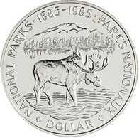 1985 Canada National Parks Centennial Brilliant Uncirculated Dollar